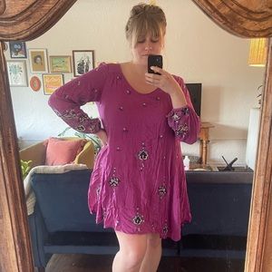 Free People Embroidered Mini Dress